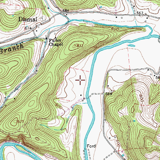 Topographic Map of Robinson Cemetery, TN