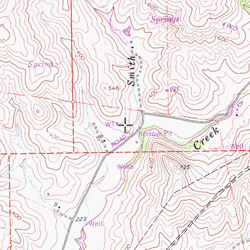 Topographic Map of Fairview School, CA