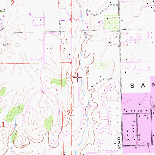Topographic Map of Hunsicker Ranch, CA