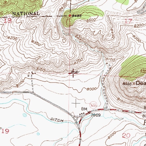 Topographic Map of Almeda Ditch, CO