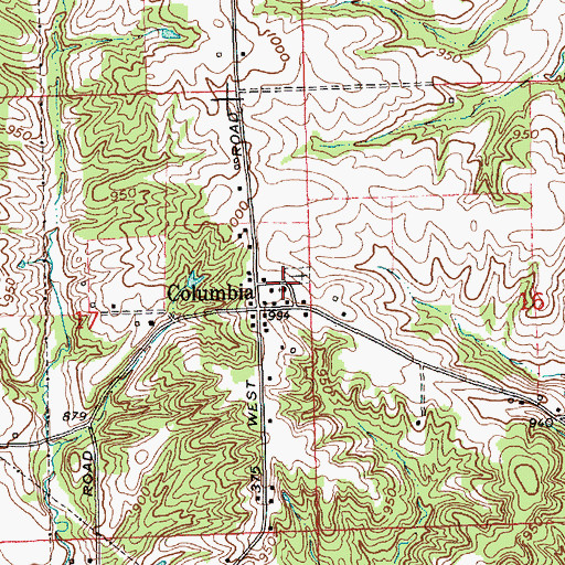 Topographic Map of Columbia Methodist Church, IN