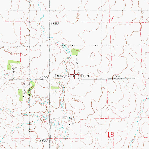 Topographic Map of Emanuel Creek Baptisten Kirche Cemetery, SD