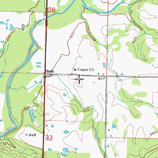 Topographic Map of Cupco Cemetery, OK