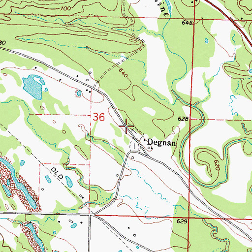 Topographic Map of Degnan Cemetery, OK