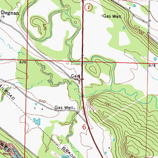 Topographic Map of Patterson Cemetery, OK