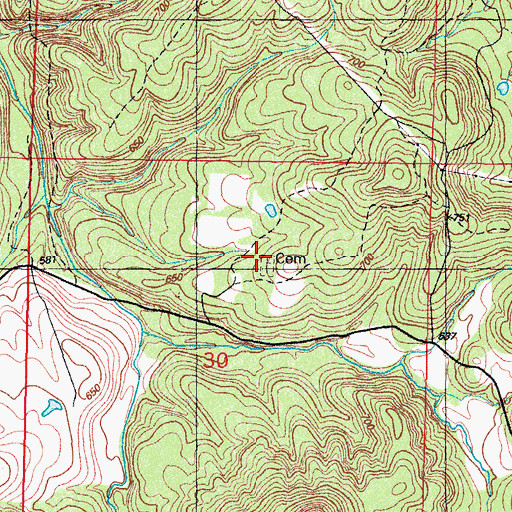 Topographic Map of Czarnikow Cemetery, OK