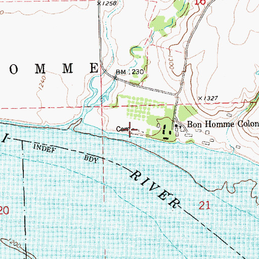 Topographic Map of Hutterische Church Colony Cemetery, SD