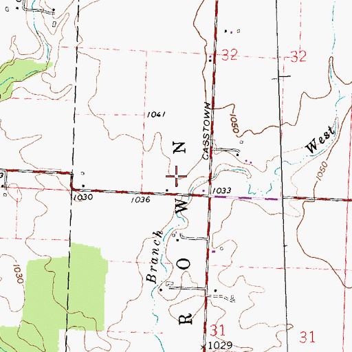 Topographic Map of K E Farms, OH