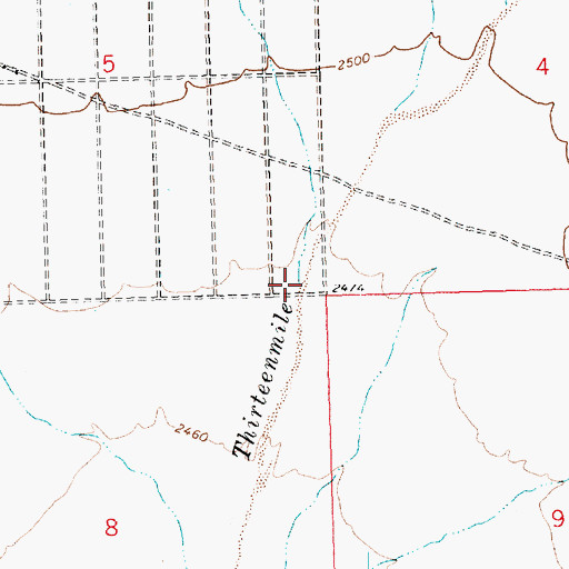 Topographic Map of Cerbat Wash, AZ