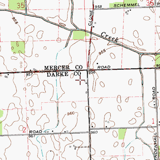 Topographic Map of County Line Farms, OH