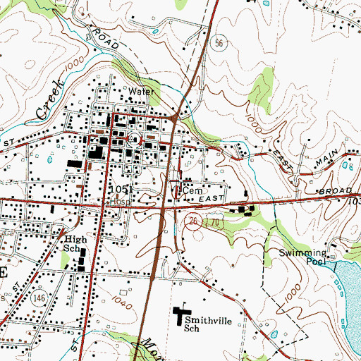 Topographic Map of Lockhart Cemetery, TN
