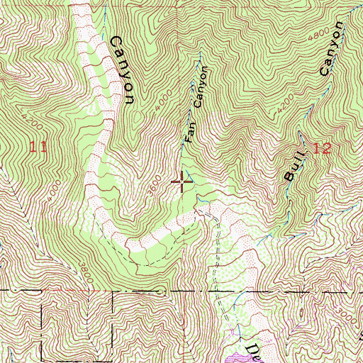 Topographic Map of Fan Canyon, CA