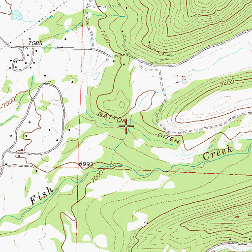 Topographic Map of Batton Ditch, CO