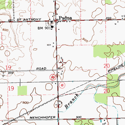 Topographic Map of Alig Farms, OH