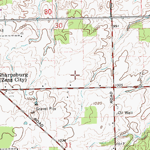 Topographic Map of Guggenbiller Farms, OH