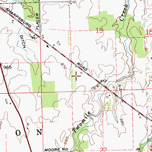 Topographic Map of Metzger Farm, OH