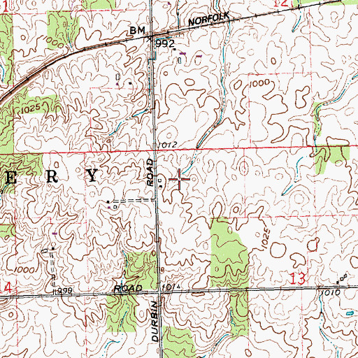 Topographic Map of Brunswick Farms, OH