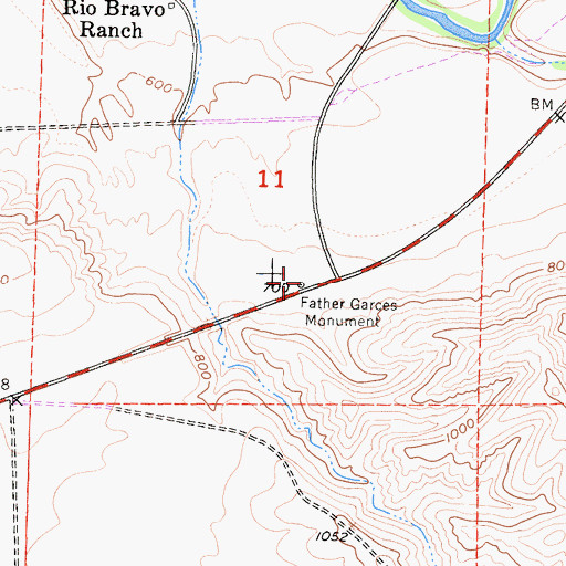 Topographic Map of Father Garces Monument, CA
