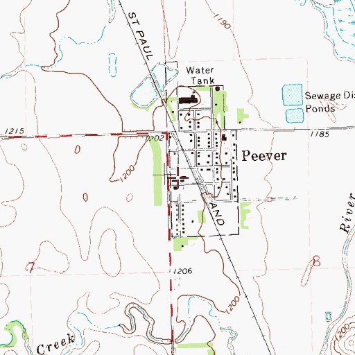 Topographic Map of Peaver Post Office, SD