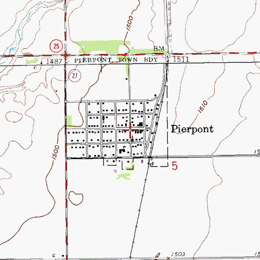 Topographic Map of Pierpoint Post Office, SD