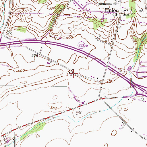 Topographic Map of Fittery Farms, PA