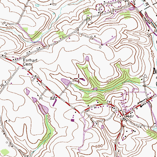 Topographic Map of Hershvale Farms, PA