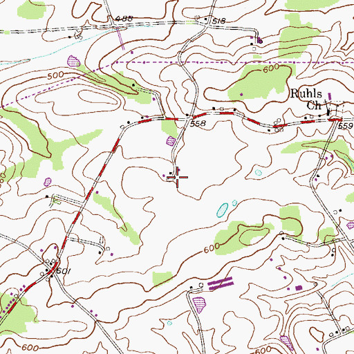 Topographic Map of King Dairy Farm, PA