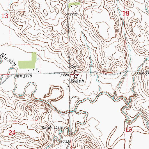 Topographic Map of Ralph Post Office (historical), SD