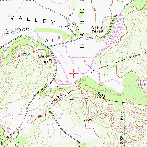 Topographic Map of Featherstone Canyon, CA