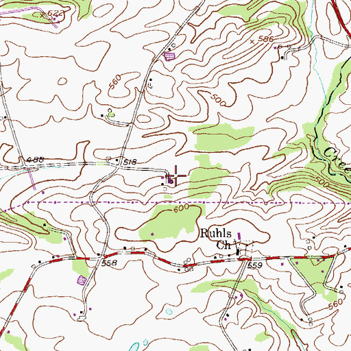 Topographic Map of Wil Lyn Farms, PA