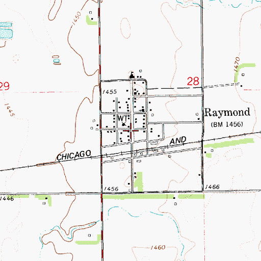 Topographic Map of Raymond Post Office, SD