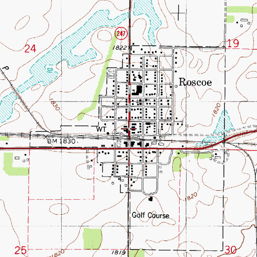 Topographic Map of Roscoe Post Office, SD