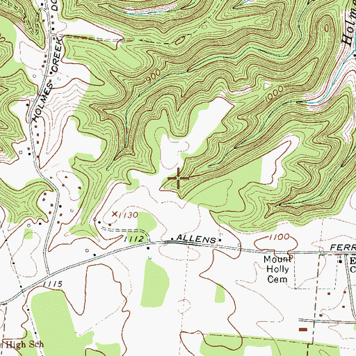 Topographic Map of Vanatta Cemetery, TN