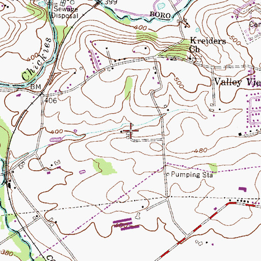 Topographic Map of Kulpdale Farm, PA