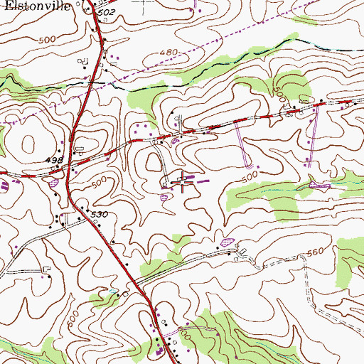 Topographic Map of Lehman Farms, PA