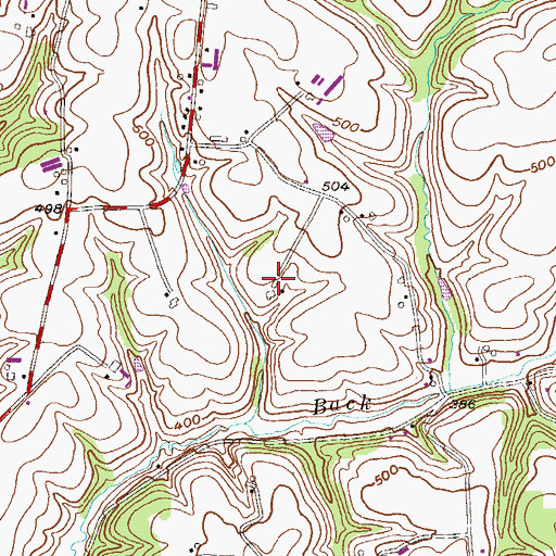 Topographic Map of Fahnestock Farms, PA