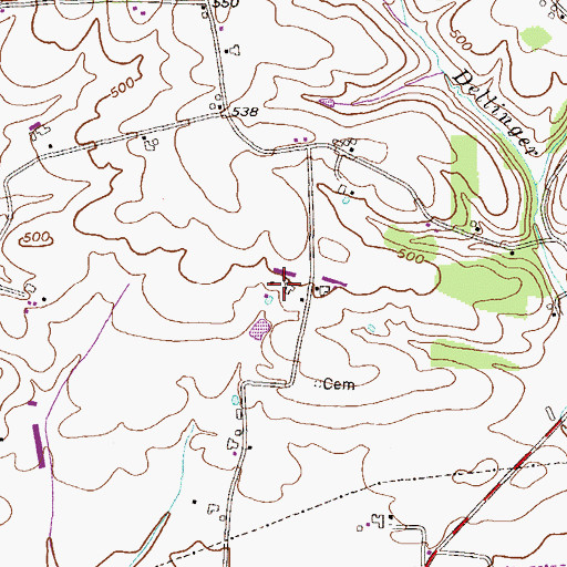 Topographic Map of Kready Farm, PA
