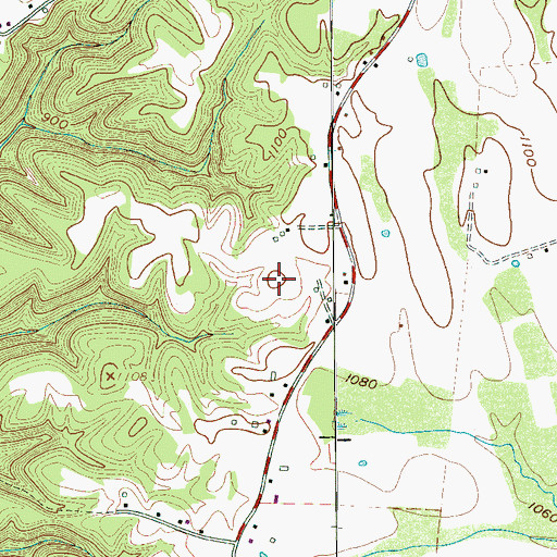 Topographic Map of Vickers Cemetery, TN