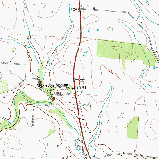 Topographic Map of Whorton Springs Cemetery, TN