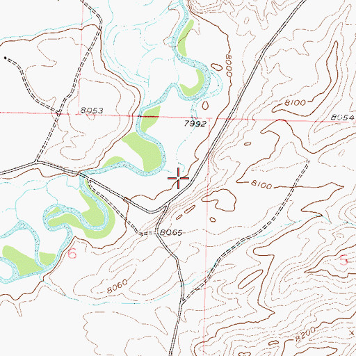 Topographic Map of Bernard Ditch, CO