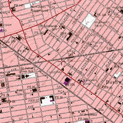 Topographic Map of Iglesia Pentecostal Bethesda, NY