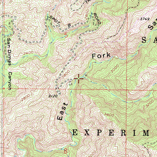 Topographic Map of Fern Canyon, CA