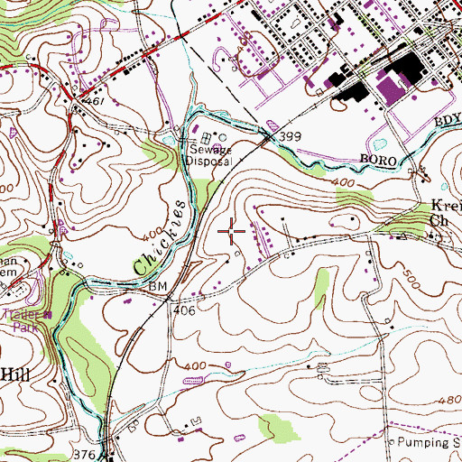 Topographic Map of Walnut Hill Farm, PA
