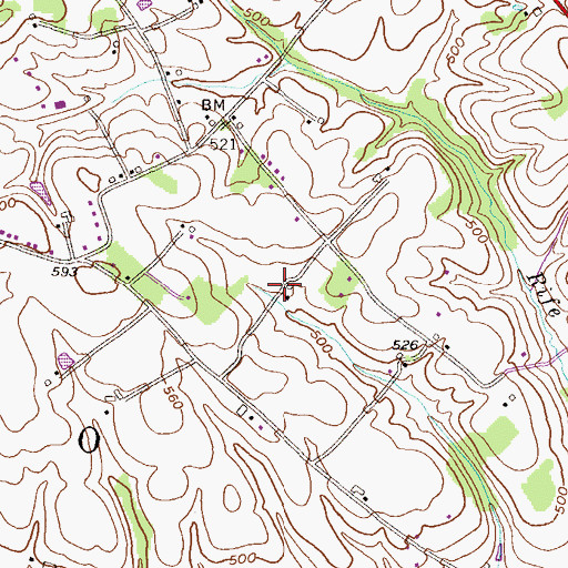 Topographic Map of Sycamore Farms, PA