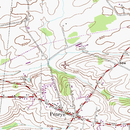 Topographic Map of Airy Hill Farm, PA