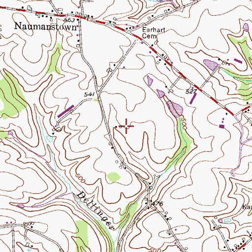 Topographic Map of Tuck - A - Way Farms, PA