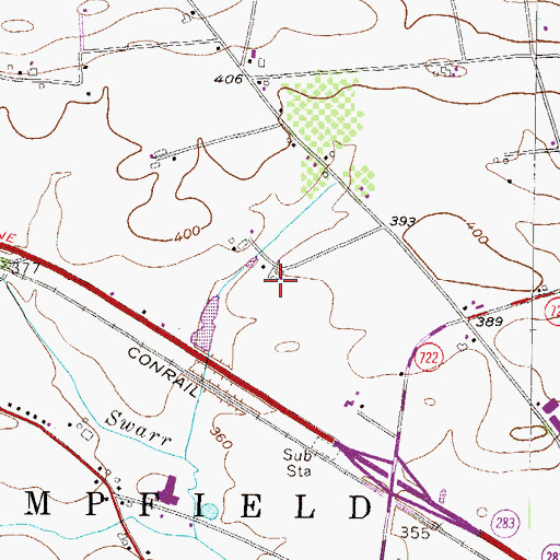 Topographic Map of Landis Farm, PA