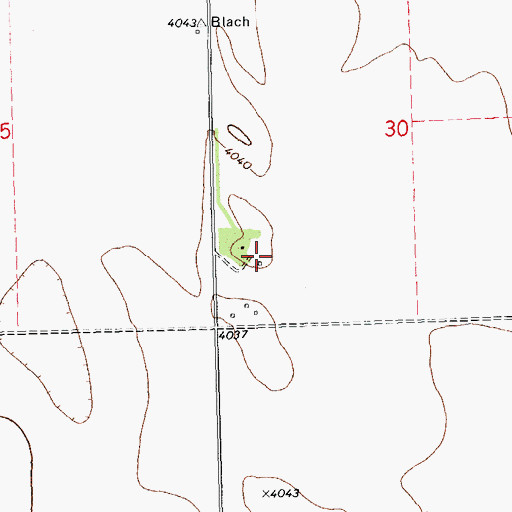 Topographic Map of Blach Brothers Ranch, CO