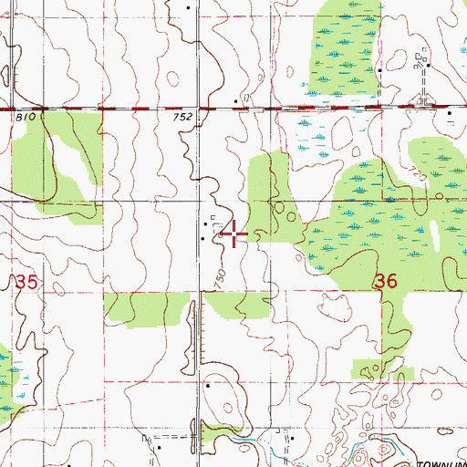 Topographic Map of Country View Farms, WI