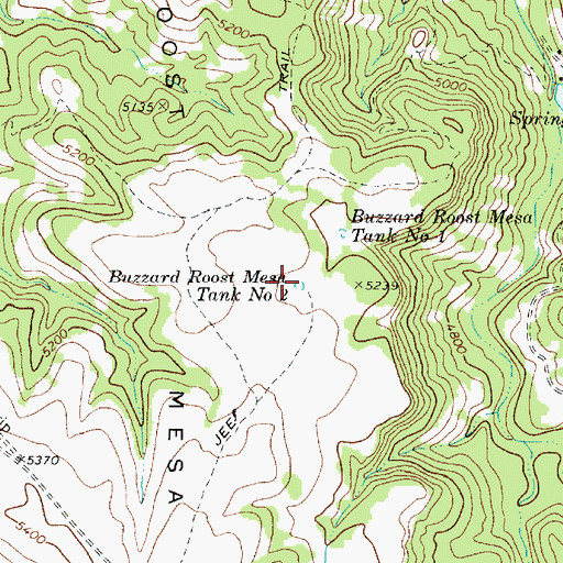 Topographic Map of Buzzard Roost Mesa Tank Number Two, AZ